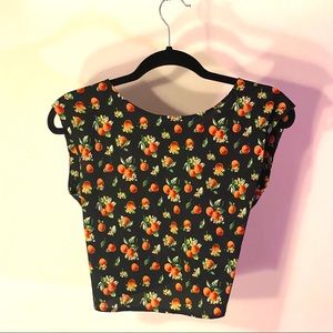Floral fruit crop top